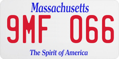 MA license plate 9MF066