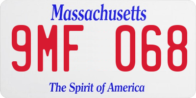 MA license plate 9MF068