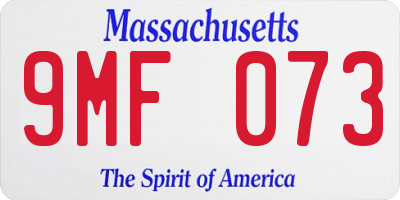 MA license plate 9MF073
