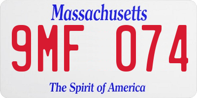 MA license plate 9MF074