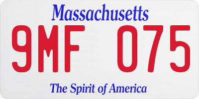 MA license plate 9MF075