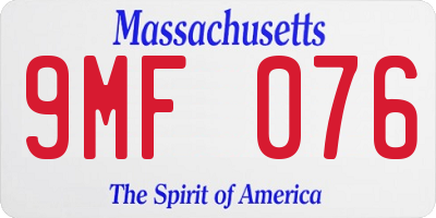 MA license plate 9MF076