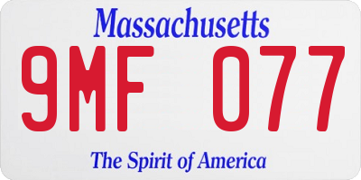 MA license plate 9MF077