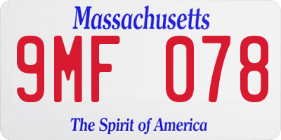 MA license plate 9MF078