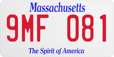 MA license plate 9MF081