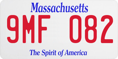 MA license plate 9MF082