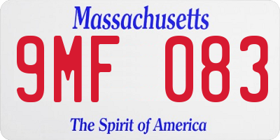 MA license plate 9MF083