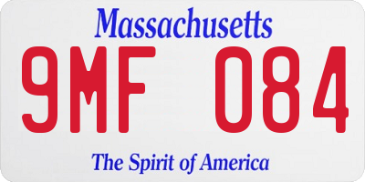 MA license plate 9MF084