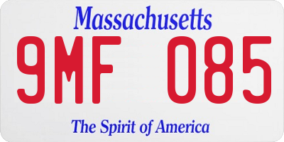 MA license plate 9MF085