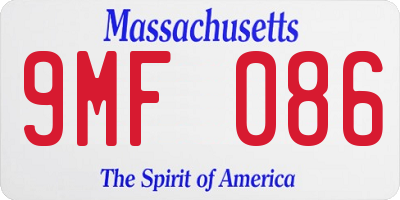 MA license plate 9MF086