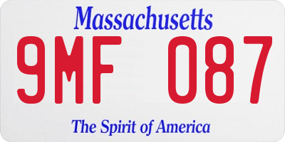 MA license plate 9MF087