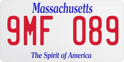 MA license plate 9MF089