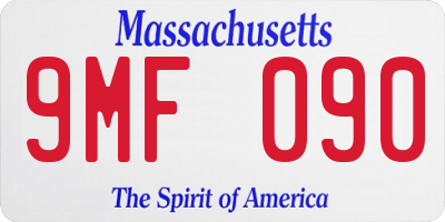 MA license plate 9MF090