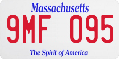 MA license plate 9MF095