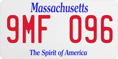 MA license plate 9MF096