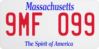 MA license plate 9MF099