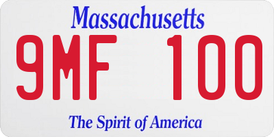 MA license plate 9MF100