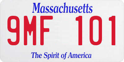 MA license plate 9MF101