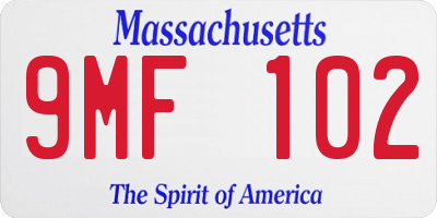 MA license plate 9MF102