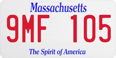 MA license plate 9MF105
