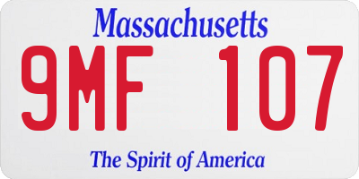 MA license plate 9MF107