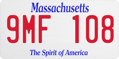 MA license plate 9MF108