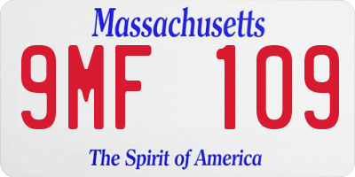 MA license plate 9MF109