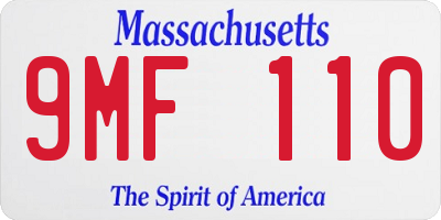 MA license plate 9MF110