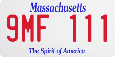 MA license plate 9MF111