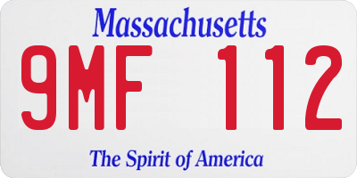 MA license plate 9MF112