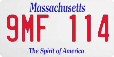 MA license plate 9MF114