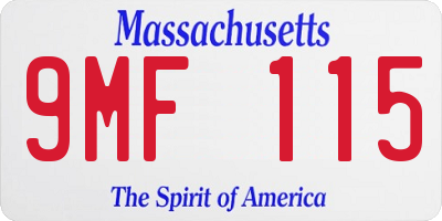 MA license plate 9MF115
