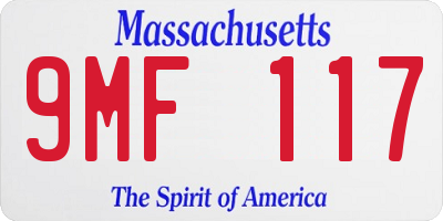 MA license plate 9MF117