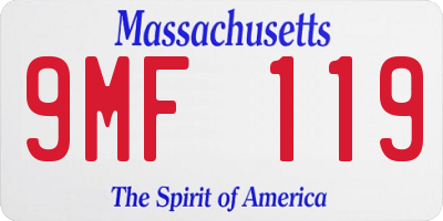 MA license plate 9MF119
