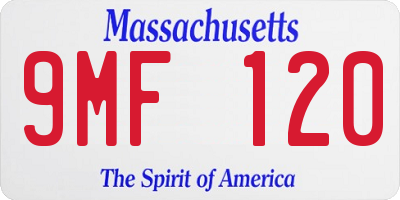 MA license plate 9MF120