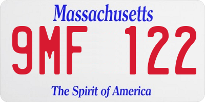 MA license plate 9MF122