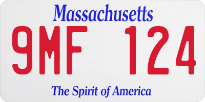 MA license plate 9MF124