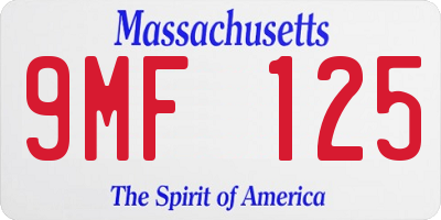 MA license plate 9MF125