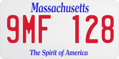 MA license plate 9MF128