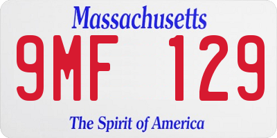 MA license plate 9MF129