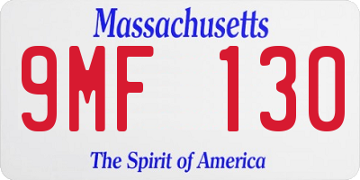 MA license plate 9MF130