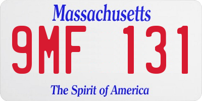 MA license plate 9MF131