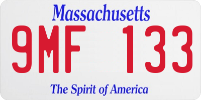MA license plate 9MF133