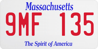 MA license plate 9MF135