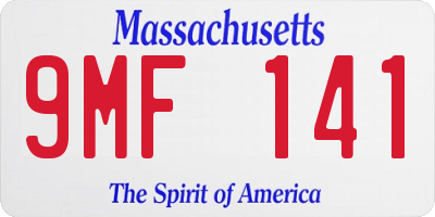 MA license plate 9MF141