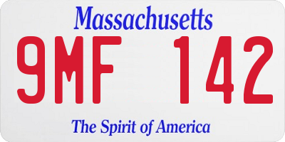 MA license plate 9MF142