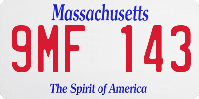 MA license plate 9MF143