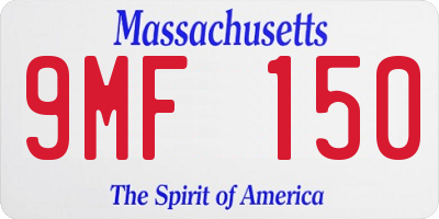 MA license plate 9MF150