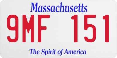 MA license plate 9MF151
