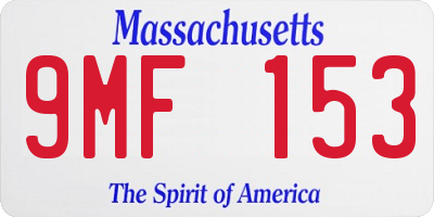 MA license plate 9MF153